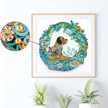 Load image into Gallery viewer, Paper Quilling Puppy 30*30CM(Canvas) Partial Special Shaped Drill Diamond Painting
