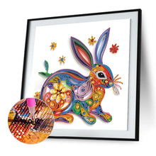 Load image into Gallery viewer, Paper Quilling Rabbit 30*30CM(Canvas) Partial Special Shaped Drill Diamond Painting
