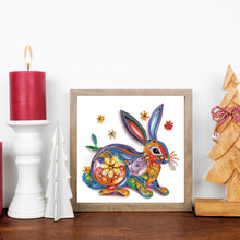 Load image into Gallery viewer, Paper Quilling Rabbit 30*30CM(Canvas) Partial Special Shaped Drill Diamond Painting
