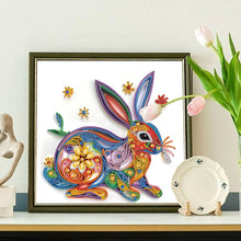 Load image into Gallery viewer, Paper Quilling Rabbit 30*30CM(Canvas) Partial Special Shaped Drill Diamond Painting
