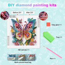Load image into Gallery viewer, Paper Quilling Butterfly 30*30CM(Canvas) Partial Special Shaped Drill Diamond Painting
