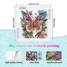 Load image into Gallery viewer, Paper Quilling Butterfly 30*30CM(Canvas) Partial Special Shaped Drill Diamond Painting
