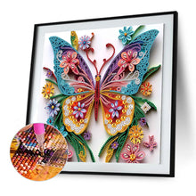 Load image into Gallery viewer, Paper Quilling Butterfly 30*30CM(Canvas) Partial Special Shaped Drill Diamond Painting
