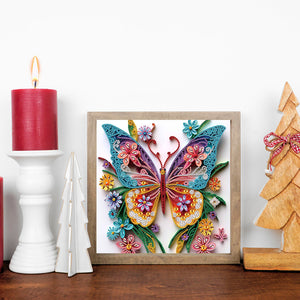 Paper Quilling Butterfly 30*30CM(Canvas) Partial Special Shaped Drill Diamond Painting