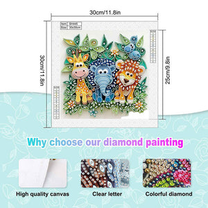 Paper Quilling Lion 30*30CM(Canvas) Partial Special Shaped Drill Diamond Painting