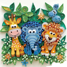Load image into Gallery viewer, Paper Quilling Lion 30*30CM(Canvas) Partial Special Shaped Drill Diamond Painting
