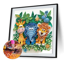 Load image into Gallery viewer, Paper Quilling Lion 30*30CM(Canvas) Partial Special Shaped Drill Diamond Painting
