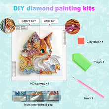 Load image into Gallery viewer, Paper Quilling Cat 30*30CM(Canvas) Partial Special Shaped Drill Diamond Painting
