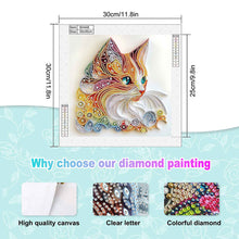 Load image into Gallery viewer, Paper Quilling Cat 30*30CM(Canvas) Partial Special Shaped Drill Diamond Painting
