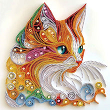Load image into Gallery viewer, Paper Quilling Cat 30*30CM(Canvas) Partial Special Shaped Drill Diamond Painting
