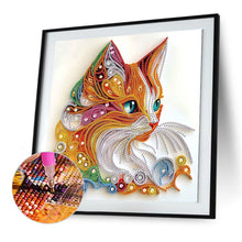 Load image into Gallery viewer, Paper Quilling Cat 30*30CM(Canvas) Partial Special Shaped Drill Diamond Painting
