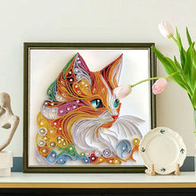 Load image into Gallery viewer, Paper Quilling Cat 30*30CM(Canvas) Partial Special Shaped Drill Diamond Painting
