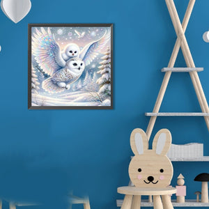 White Owl 30*30CM(Canvas) Full Round Drill Diamond Painting