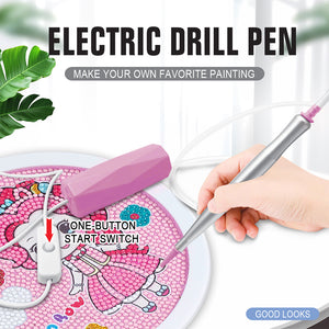 Electric Diamond Painting Pen USB Rhinestone Placement Tool DIY Art Tool (Pink)