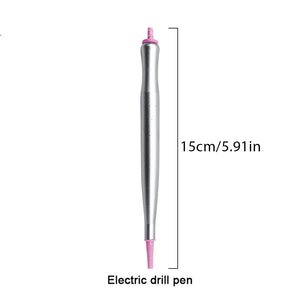 Electric Diamond Painting Pen USB Rhinestone Placement Tool DIY Art Tool (Pink)