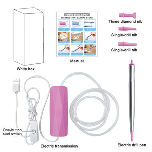 Electric Diamond Painting Pen USB Rhinestone Placement Tool DIY Art Tool (Pink)