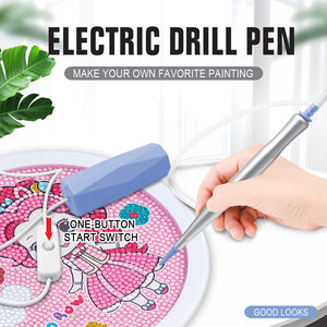 Electric Diamond Painting Pen USB Rhinestone Placement Tool DIY Art Tool (Blue)