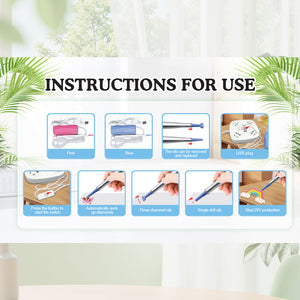 Electric Diamond Painting Pen USB Rhinestone Placement Tool DIY Art Tool (Blue)