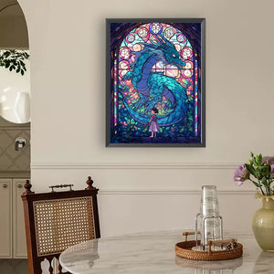 Dragon And Girl 30*40CM(Canvas) Full Round Drill Diamond Painting