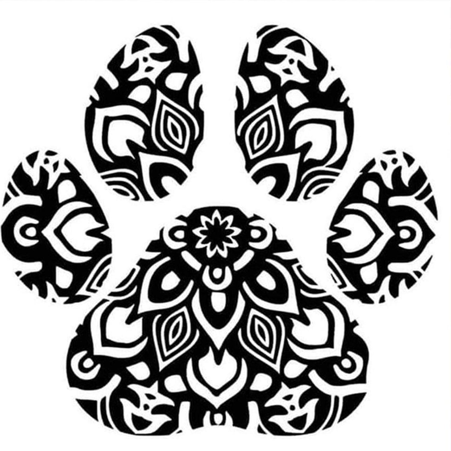 Paw Silhouette - Full 11CT Stamped Cross Stitch 40x40CM - Huacan
