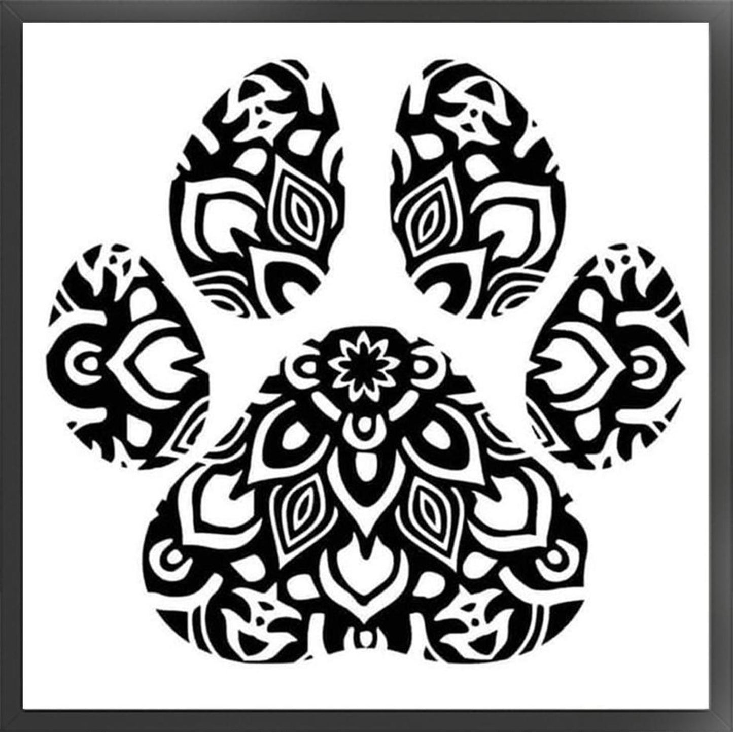Paw Silhouette - Full 11CT Stamped Cross Stitch 40x40CM - Huacan