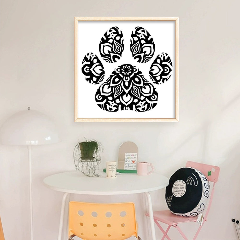 Paw Silhouette - Full 11CT Stamped Cross Stitch 40x40CM - Huacan