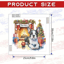 Load image into Gallery viewer, Christmas French Bulldog 30*30CM(Canvas) Partial Special Shaped Drill Diamond Painting
