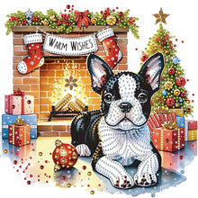 Load image into Gallery viewer, Christmas French Bulldog 30*30CM(Canvas) Partial Special Shaped Drill Diamond Painting
