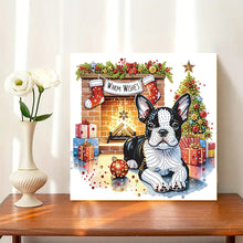 Load image into Gallery viewer, Christmas French Bulldog 30*30CM(Canvas) Partial Special Shaped Drill Diamond Painting
