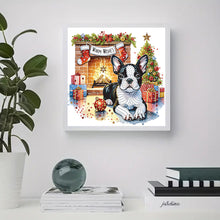Load image into Gallery viewer, Christmas French Bulldog 30*30CM(Canvas) Partial Special Shaped Drill Diamond Painting
