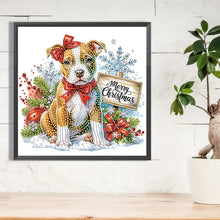 Load image into Gallery viewer, Christmas Dog 30*30CM(Canvas) Partial Special Shaped Drill Diamond Painting
