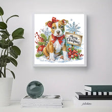 Load image into Gallery viewer, Christmas Dog 30*30CM(Canvas) Partial Special Shaped Drill Diamond Painting
