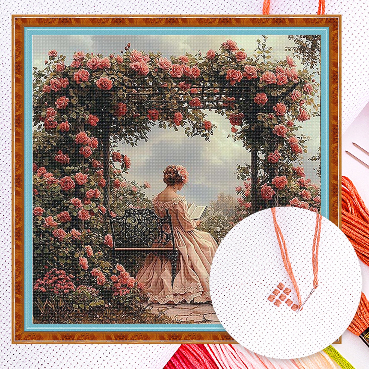 Victorian Girl - Full 11CT Counted Cross Stitch 50x50CM - Huacan