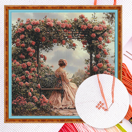 Victorian Girl - Full 11CT Counted Cross Stitch 50x50CM - Huacan