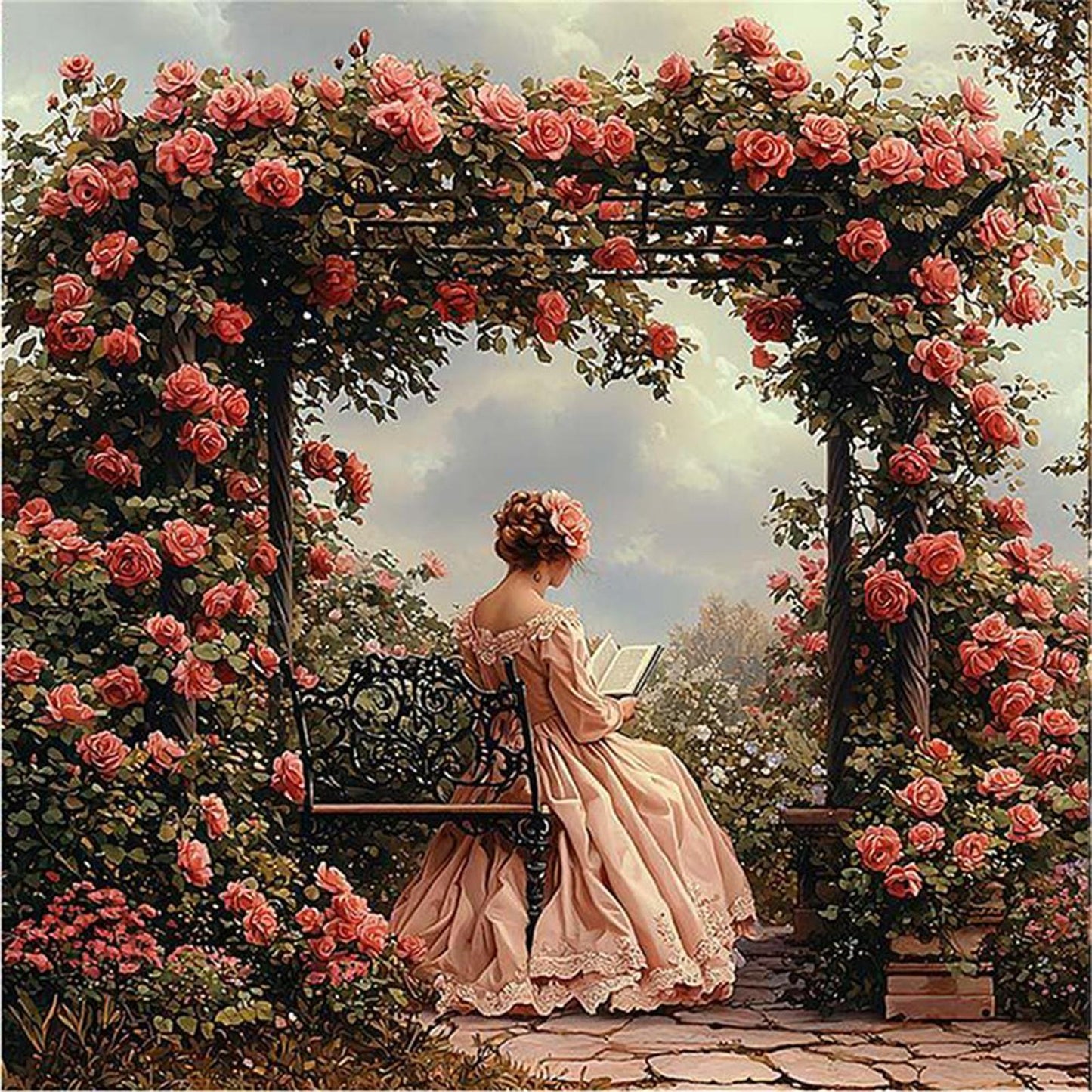 Victorian Girl - Full 11CT Counted Cross Stitch 50x50CM - Huacan