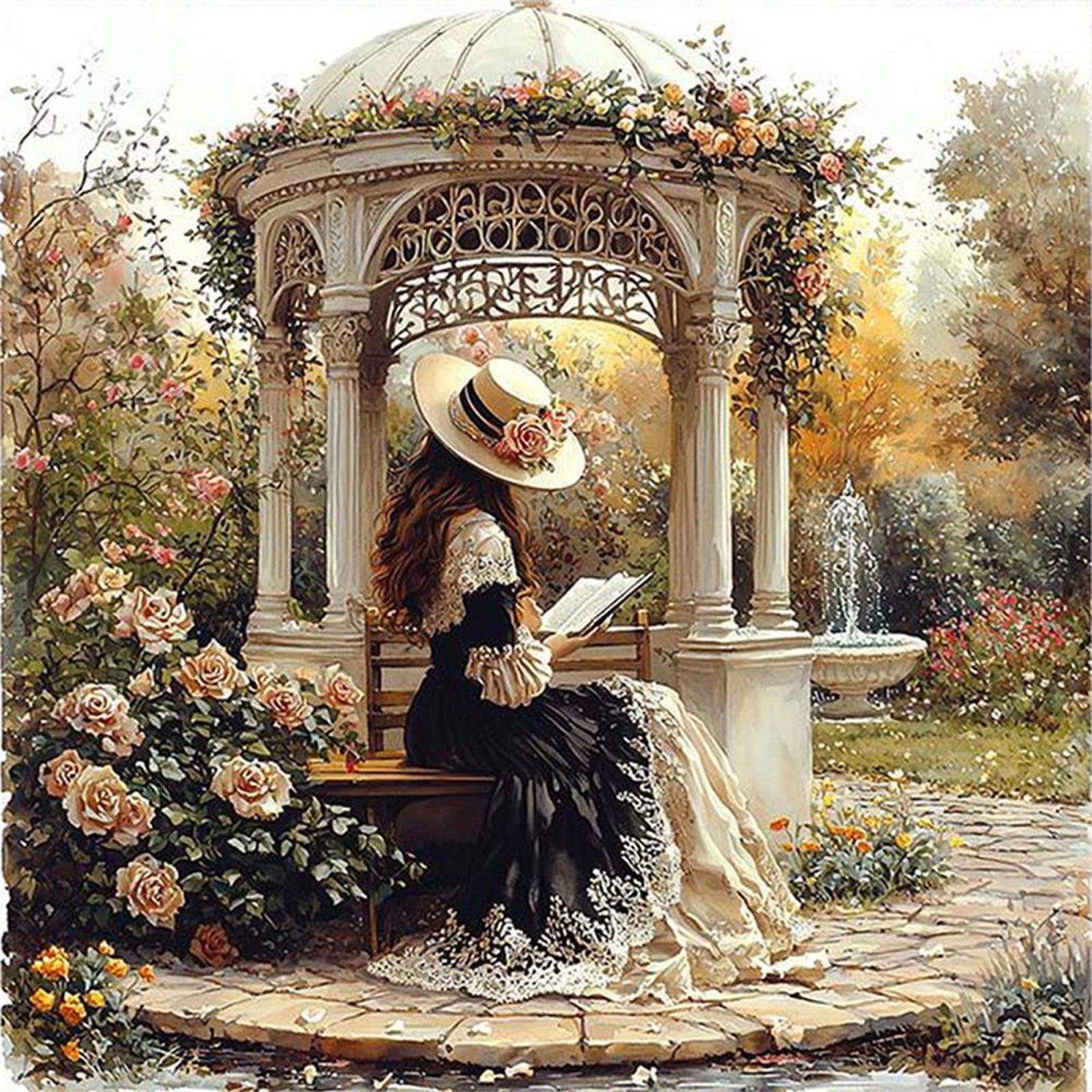 Victorian Girl - Full 11CT Counted Cross Stitch 50x50CM - Huacan
