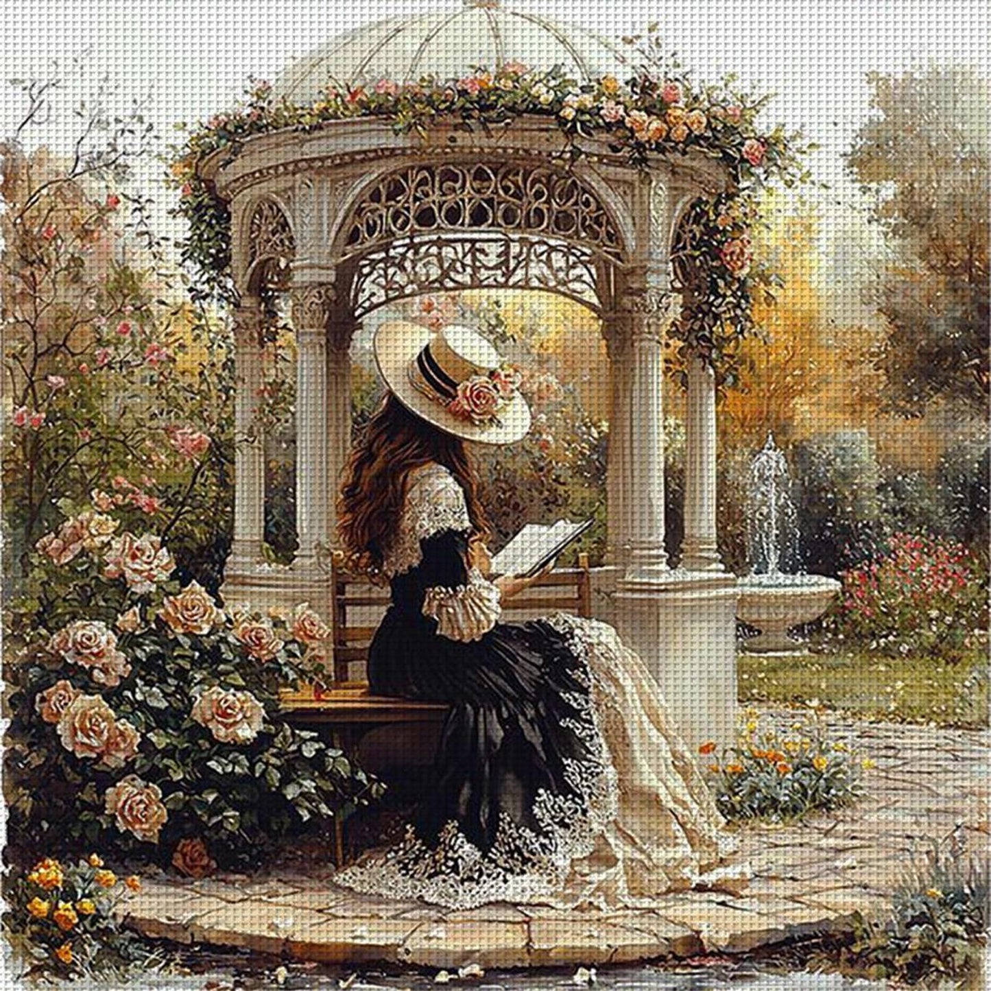 Victorian Girl - Full 11CT Counted Cross Stitch 50x50CM - Huacan
