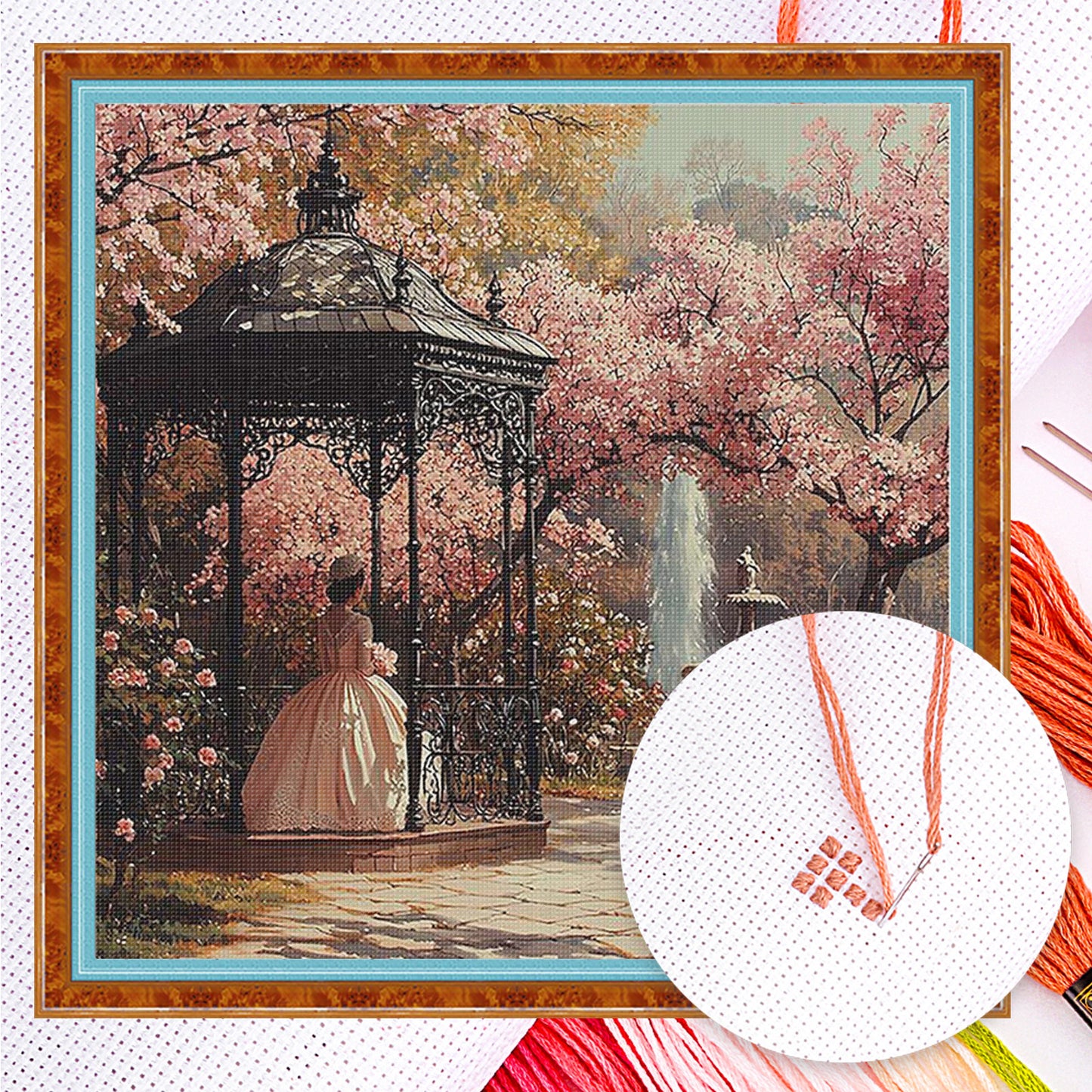 Victorian Girl - Full 11CT Counted Cross Stitch 50x50CM - Huacan