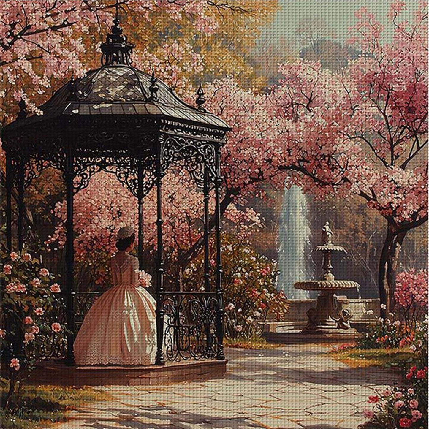 Victorian Girl - Full 11CT Counted Cross Stitch 50x50CM - Huacan