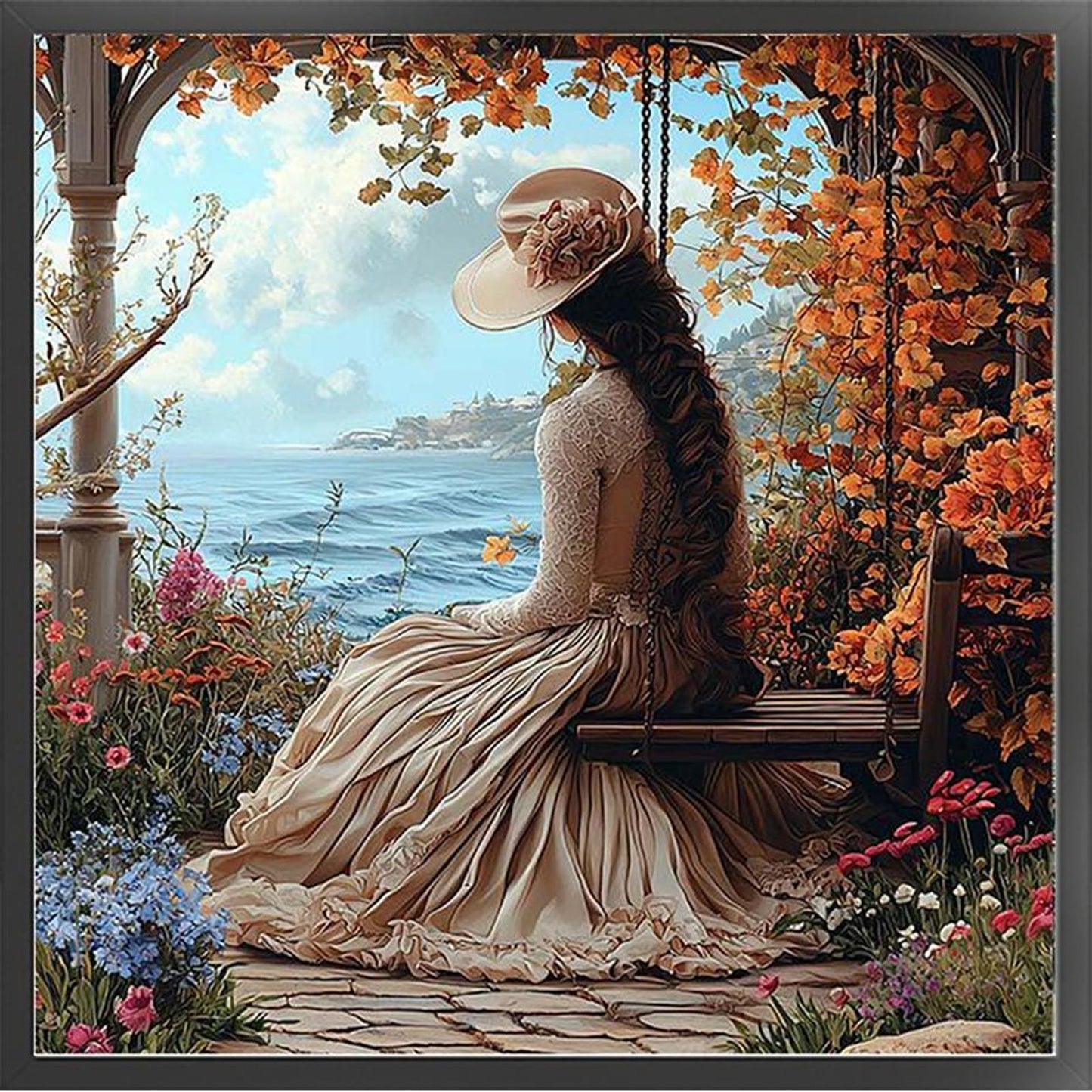 Victorian Girl - Full 11CT Counted Cross Stitch 50x50CM - Huacan