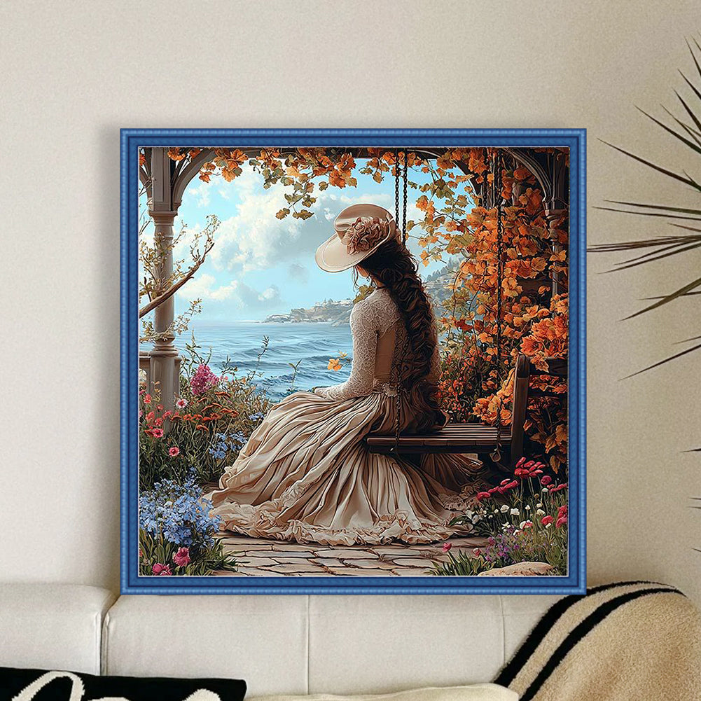 Victorian Girl - Full 11CT Counted Cross Stitch 50x50CM - Huacan