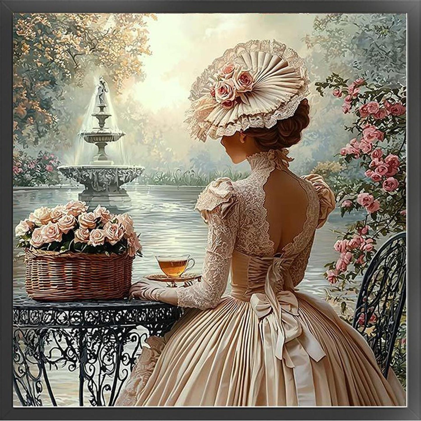 Victorian Girl - Full 11CT Counted Cross Stitch 50x50CM - Huacan