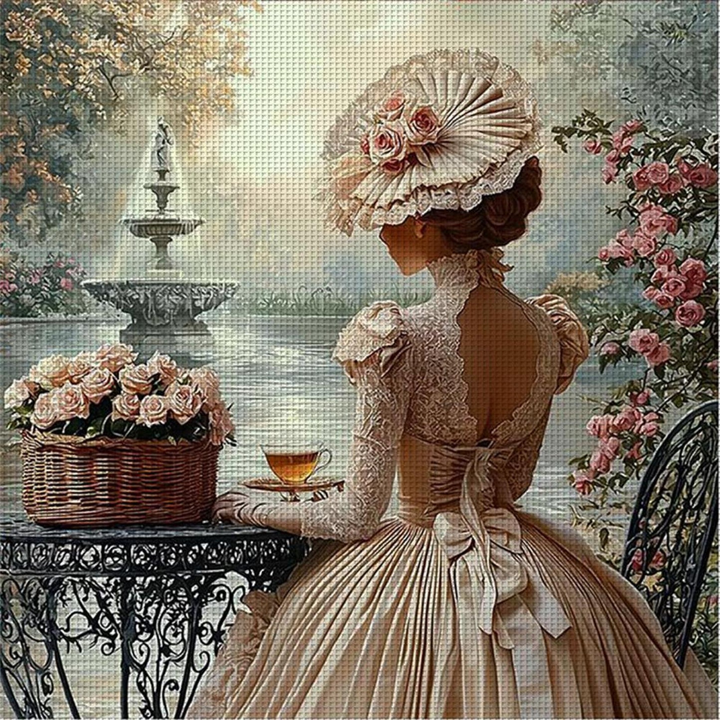 Victorian Girl - Full 11CT Counted Cross Stitch 50x50CM - Huacan