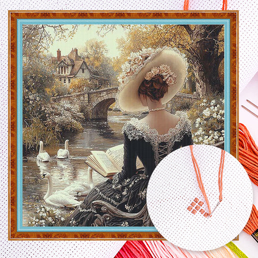 Victorian Girl - Full 11CT Counted Cross Stitch 50x50CM - Huacan