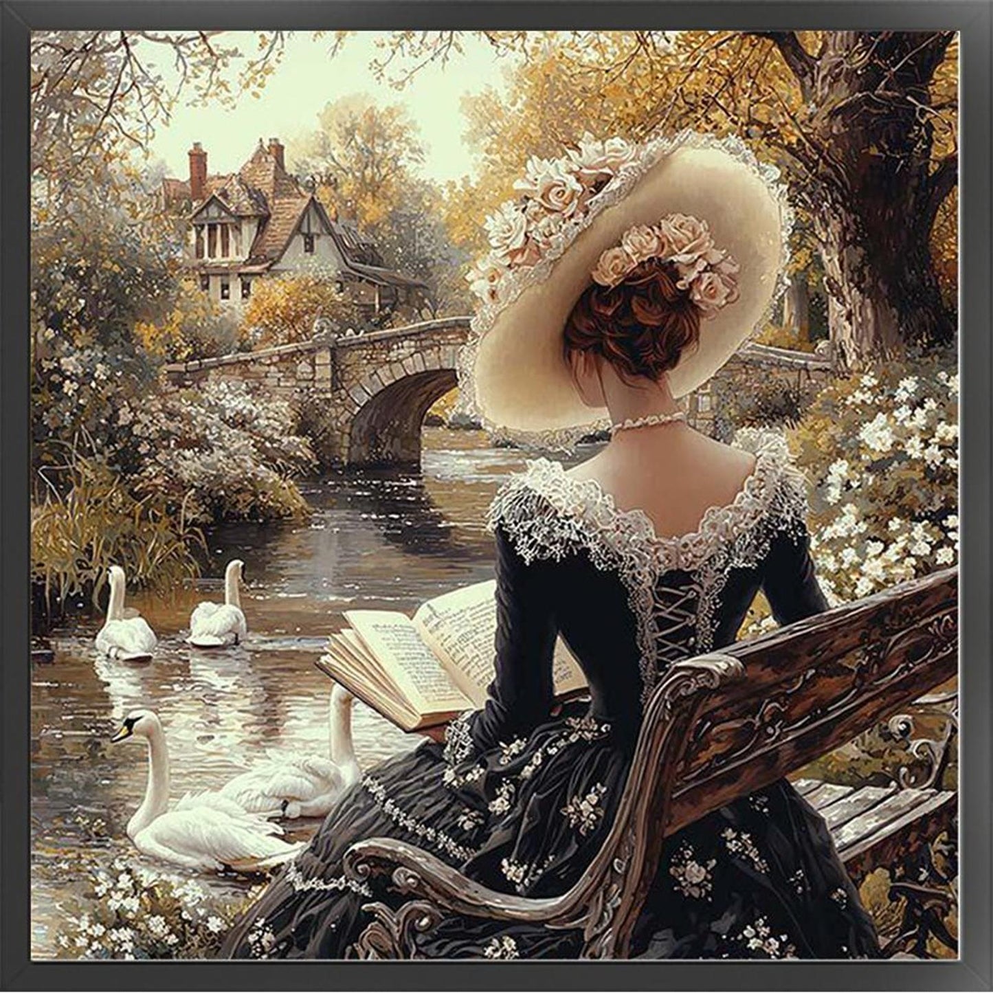 Victorian Girl - Full 11CT Counted Cross Stitch 50x50CM - Huacan