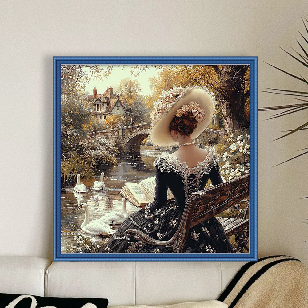 Victorian Girl - Full 11CT Counted Cross Stitch 50x50CM - Huacan