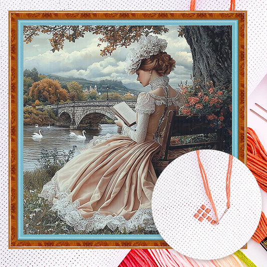 Victorian Girl - Full 11CT Counted Cross Stitch 50x50CM - Huacan