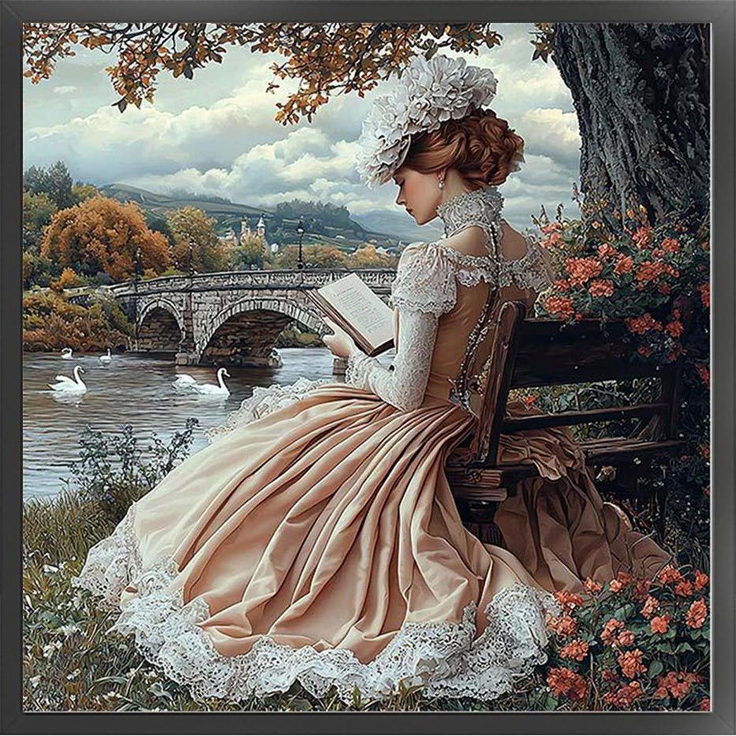 Victorian Girl - Full 11CT Counted Cross Stitch 50x50CM - Huacan