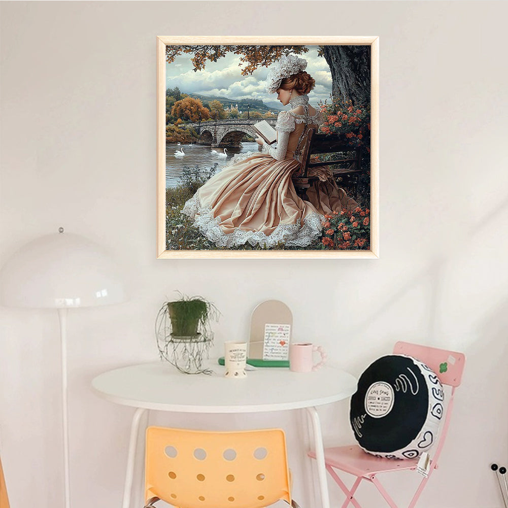 Victorian Girl - Full 11CT Counted Cross Stitch 50x50CM - Huacan