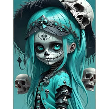 Load image into Gallery viewer, Dark Skull Girl 30*40CM(Canvas) Full Round Drill Diamond Painting
